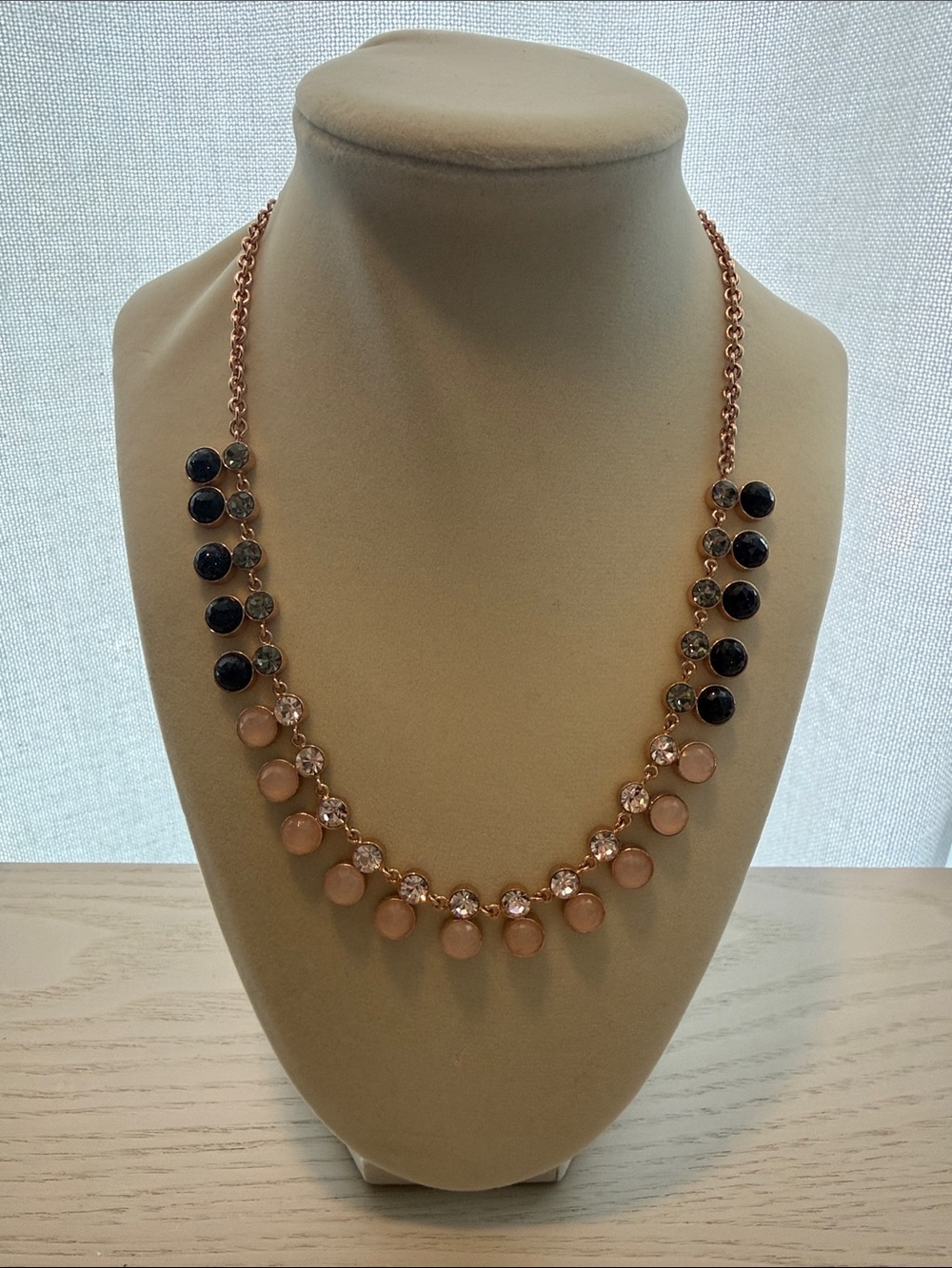 Elegant Rose Gold Necklace with Black and Blush Accents